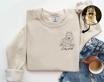 Custom Dog Photo Sweatshirt, Personalized Sweater with Pet Photo, Pet Owners Gift, Pet Portrait from Photo Crewneck, Gift for Dog Lovers