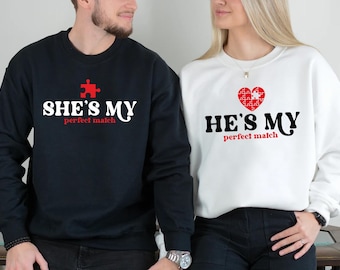 Mon pull idéal pour la Saint-Valentin, sweat-shirt pour la Saint-Valentin, chemises assorties pour elle et lui, chemises pour couple Saint-Valentin, cadeau pour la Saint-Valentin
