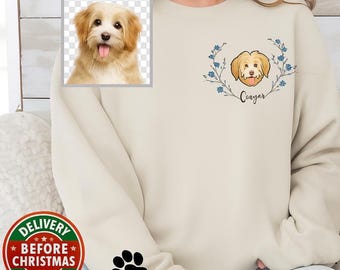 Aangepaste huisdier foto sweater, hond portret trui, aangepaste kat foto trui, cadeau voor kat vader, hond moeder outfit, portret van foto hoodie