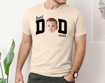 Meilleur papa de tous les temps Chemise avec visage de bébé, chemise photo enfant personnalisée pour papa, cadeau fête des pères, cadeau premier papa, cadeau d'anniversaire nouveau papa
