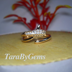 Trendy Snack Ring | Einstellbar Sparkle CZ Offenes Band | Gold, Silber & Rose Gold Modeschmuck