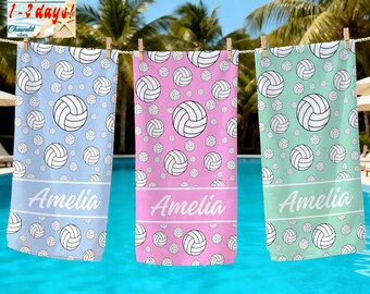 Custom Volleyball Beach Towel,Gift for Volleyball Team,Senior Gift,Volleyball Player Pool Towel,Volleyball Lover Gift,Summer Vacation