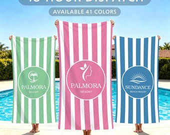 Custom Logo Beach Towel,Personalized Business Team Gift,Hotel Spa Towel,Summer Waterpark Swim Pool Towel,Brand Logo Corporate Towel Gift