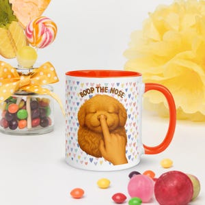 Boop the Nose Welpen Tasse - Süße Hundekaffeetasse mit Herz Muster, lustiges Geschenk für Hundeliebhaber, Haustier Liebhaber Tasse