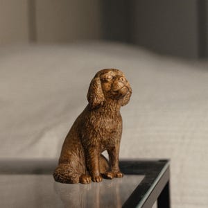 Cavalier King Charles Spaniel Wooden Figurine - Hand Carved Dog Sculpture - Wood Animal Decor 4.9 (49)