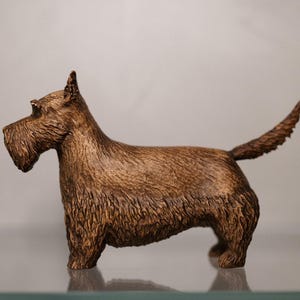 Hand Carved Wooden Scottish Terrier Dog Figurine Unique Gift for Dog Lovers Natural Wood Pet Decor Handmade Dog Sculpture Home Shelf Decor