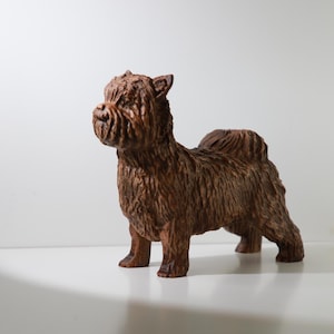 Wooden Yorkshire Terrier Dog Figurine Hand Carved Dog Statue Unique Gift for Dog Lovers Natural Wood Pet Decor Handmade Sculpture Art