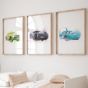 Komar Disney Cars Flash McQueen Décoration murale pour chambre d'enfant 40 x 30 cm (sans cadre) : Komar