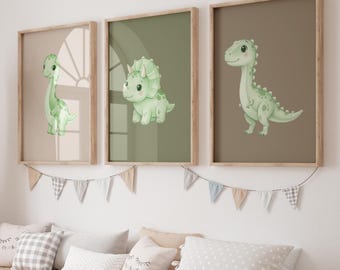 Dinosaur Nursery Wall Art Set of 3 (Digital Download Bundle)
