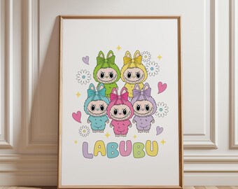 Labubu Kawaii Monster Print: Girls Room Decor (Digital Download)