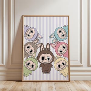 Labubu Poster | Cute Monster Wall Art Print | Modern Pop Art Decor | Labubu Fan Gift | Colorful Collectible Art for Toy Lovers & Kids Room
