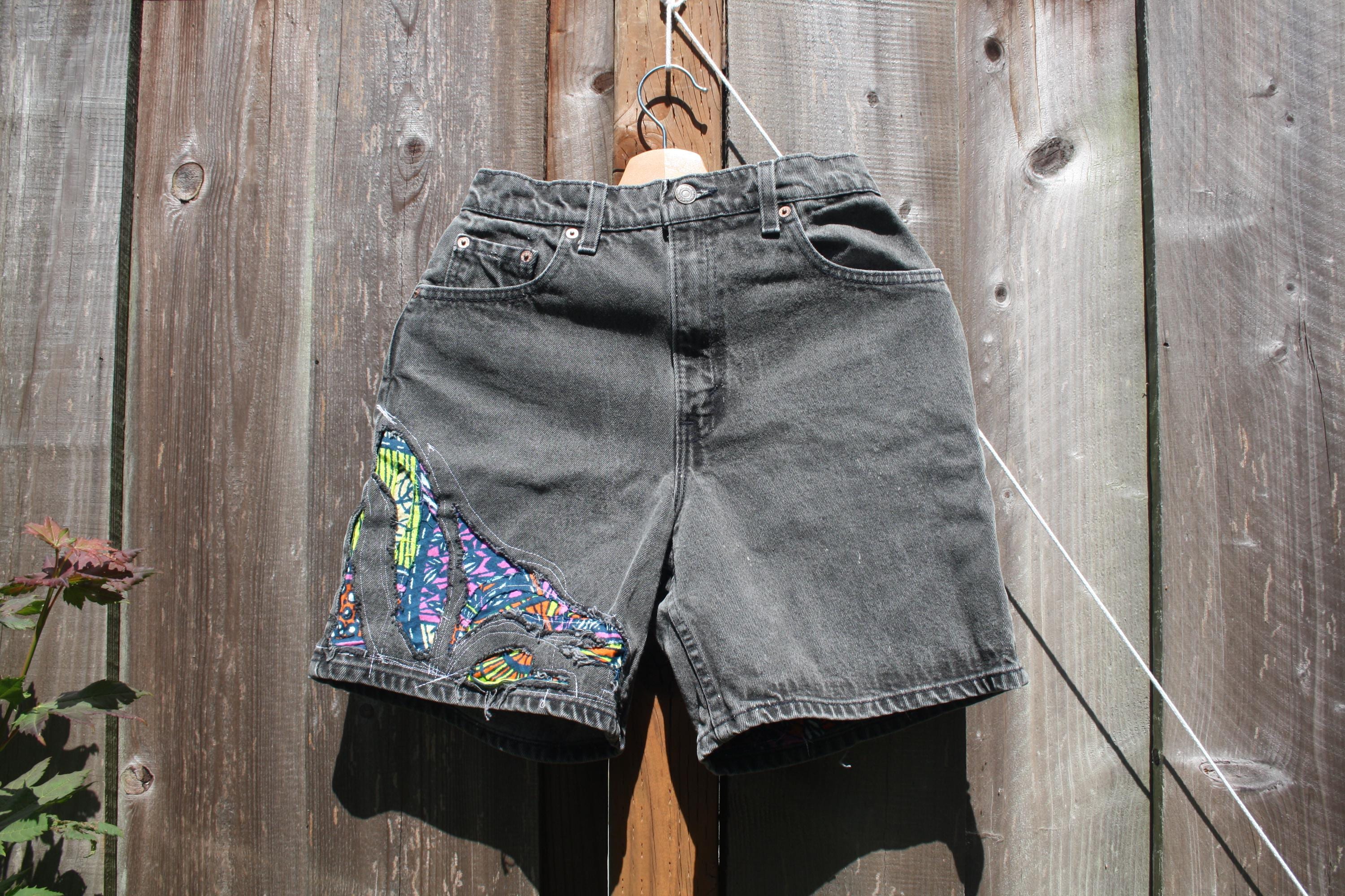 Clothing Wax Jean Shorts Jeans Shorts W/ Nigerian Wax Print