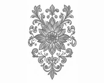 Ornamental Floral Mandala Design | Vintage Floral Ornament | Digital Download Line Art | Printable Decorative Pattern