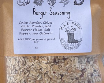 Gourmet Burger Seasoning: Fresh Herbs & Organic Oatmeal