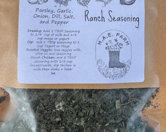 Homemade Ranch Seasoning Blend: Parsley, Dill, Onion, Garlic