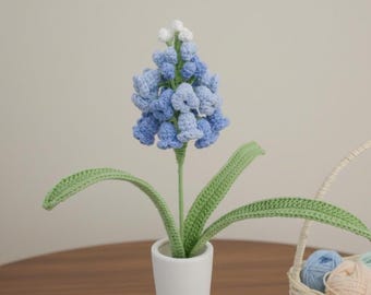 Patrón de flor de jacinto de uva a crochet - Ramo de crochet para el Día de la Madre, amigurumi floral, decoración de ramo fácil de hacer, cómo tejer flores a crochet