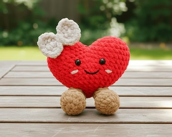 Patrón de corazón a crochet estilo Jellycat - Corazón de amor amigurumi fácil para principiantes, tutorial de regalo de San Valentín hecho a mano
