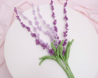 Patrón PDF de flor de lavanda a crochet - Amigurumi de lavanda fácil para principiantes, ramo de flores DIY, decoración del hogar a crochet