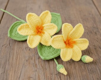 Patrón de flor de tung a crochet en PDF, patrón de flores a crochet, patrón de flores realistas, decoración floral DIY, tutorial de flores amigurumi.