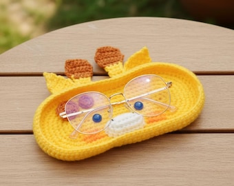 Patrón PDF de ganchillo para soporte de gafas con forma de jirafa - Lindo soporte de gafas de amigurumi, tutorial de decoración de escritorio a ganchillo, regalo fácil de hacer para principiantes