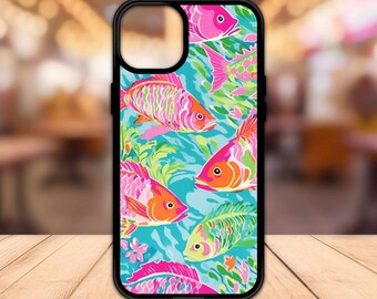 Preppy fish iphone Case - Fish Phone Case - Aesthetic Phone Case - Beach Cell Phone Case - iPhone 15 - Friend Gift