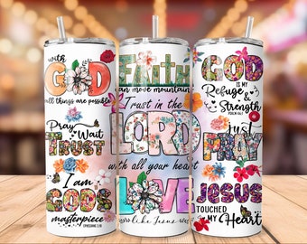 Daily Affirmations Tumbler - Bible Affirmations Tumbler - Christian Faith Tumbler - Faith Gift For Mother's  Day -Christian Tumbler Gift