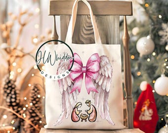 Christian Christmas Tote Bag, Nativity Scene Tote Bag, Christmas Bag, Canvas Tote Bag, Bible Tote Bag - Christian Women's Tote - Jesus Tote