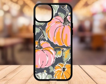 Fall Pumpkin iPhone Case - Preppy Fall Pumpkin Phone Case - Pink and Gray Cell Phone Case - iPhone 15 14 13 12 11 8  - Autumn Phone Case