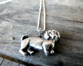 Dachshund Gifts - Sterling Silver Daschund Necklace  - Weiner Dog Mom  - Pet Memorial Gift