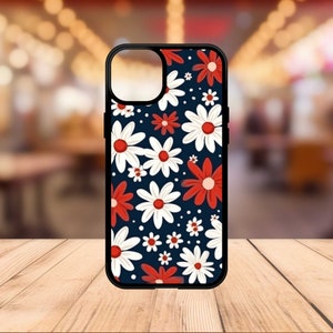 Red, White and Blue Floral Daisies iphone Case - Patriotic Phone Case - Summer Phone Case - Boho Phone Case
