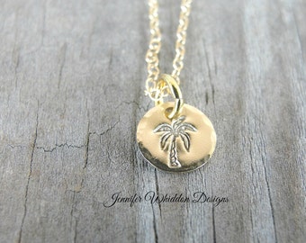 Palm Tree Necklace - Beach Necklace - Beach Wedding - Dainty Necklace - Gold Palm Tree - Bridesmaids Gifts