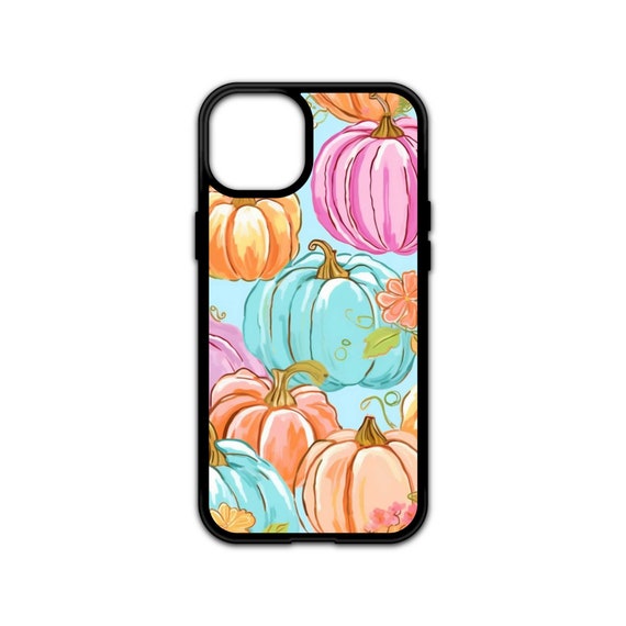 Preppy Phone Case - Preppy Fall Pumpkin Phone Case - Pastel Pink and Blue  Cell Phone Case - iPhone 15 14 13 12 11 8