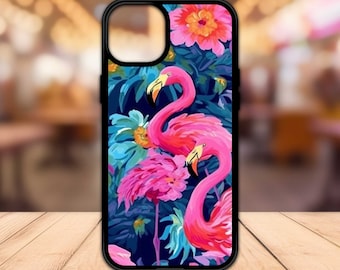 Flamingos iphone Case - Pink Flamingos Phone Case - Aesthetic Phone Case - Tropical Cell Phone Case - iPhone 15 Case, iPhone 13 Pro Max Case