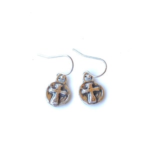 Small Cross Earrings - Sterling Silver Cross Earrings - Warrior Earrings - 50th Birthday Gift for Women