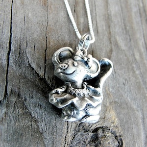 Sterling Silver Mouse Necklace - Mouse Jewelry - Animal Jewelry - Mouse Memorial Pendant