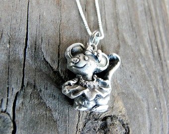 Sterling Silver Mouse Necklace - Mouse Jewelry - Animal Jewelry - Mouse Memorial Pendant