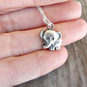 Elephant Necklace - Elephant Gifts- - Elephant Jewelry - Animal Jewelry - Sterling Silver Elephant Necklace - Minimalist Jewelry