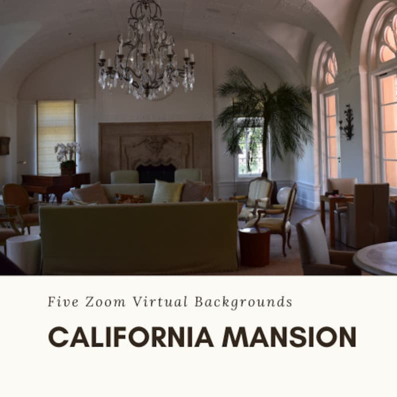 Five California Mansion Zoom Virtual Backgrounds Including Etsy