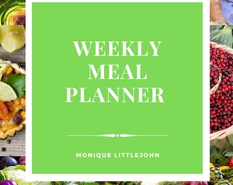 Wydrukuj tygodniowy plan posiłków z kartami przepisów, listami zakupów i stronami tygodniowego planu menu