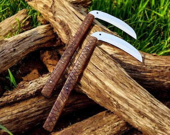 Handmade Japanese Kama Knife - Rosewood Handle - Gift for Him