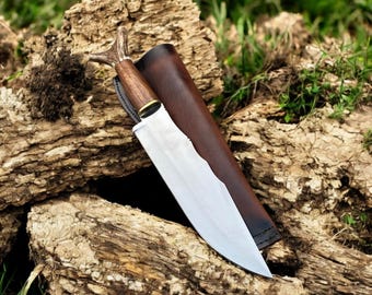 Handmade Legend of the Fall Bowie Knife Replica - Antler Handle