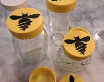 Honey Jar Toppers: Bee Decor for Queenline, Mason, Hex Jars - 12 Pack