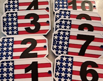 USA Flag Hive Numbers: Apimaye, Langstroth, Layens Beehive - PETG 3D Printed