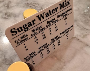 Sugar Water Mix Sign for Honey Bees, Feeding for winter buildup