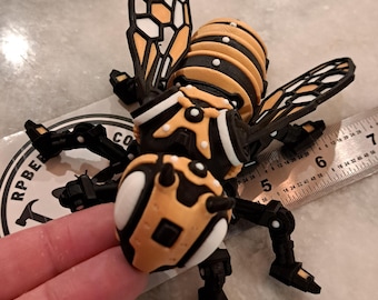 Articulating Cyber Bee Fidget Toy: Flexi Factory 3D Printed