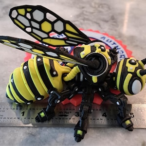 Cyborg Bee Articulating Mechanical Honey Bee Fidget Toy Flexi Factory Authorized Seller Articulated Bee