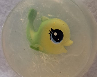 Littlest Pet Shop Whale in a Bar of Soap. So adorable. Why not adopt it today.