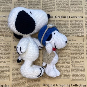 Handmade Snoopy häkeln Plüsch, Amigurumi Hund Plushie, niedliches Cartoon Geschenk, Sammlerstück, benutzerdefinierte häkeln Stofftier