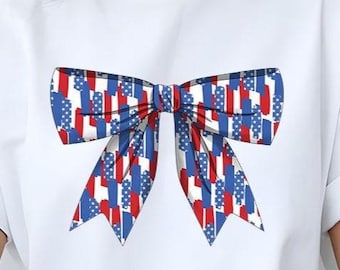 4th of July Bow Brushstroke PNG: Patriotic USA Design (Digital Download