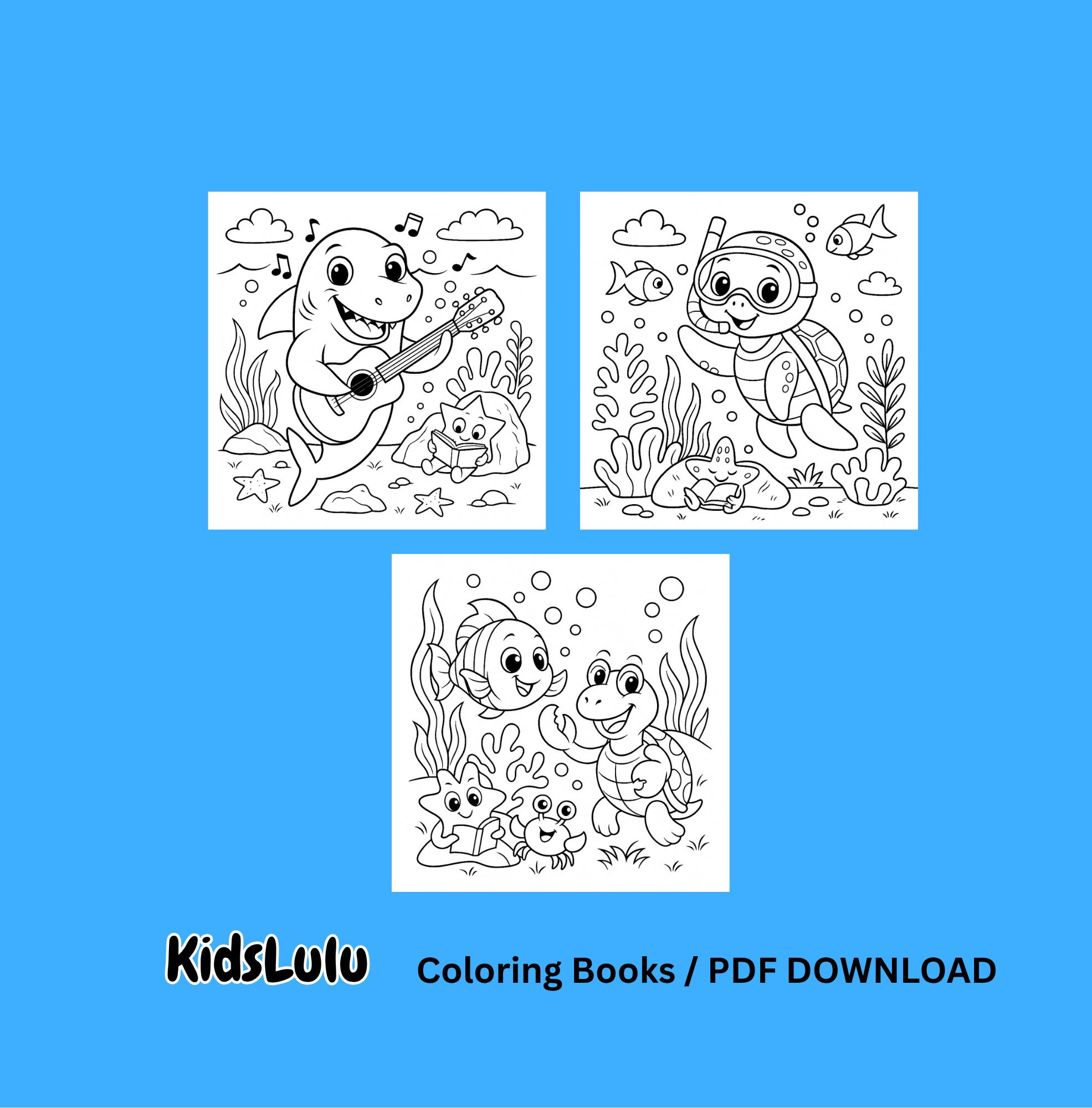 Ocean Animals Coloring Book for Kids | Printable Sea Creatures, Whales ...